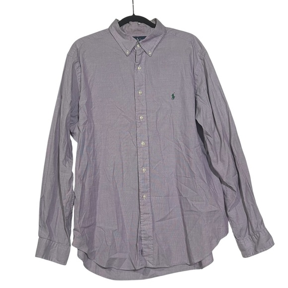Polo Ralph Lauren Men's Button Down Shirt Purple with Green Pony Size XXL - Picture 1 of 9